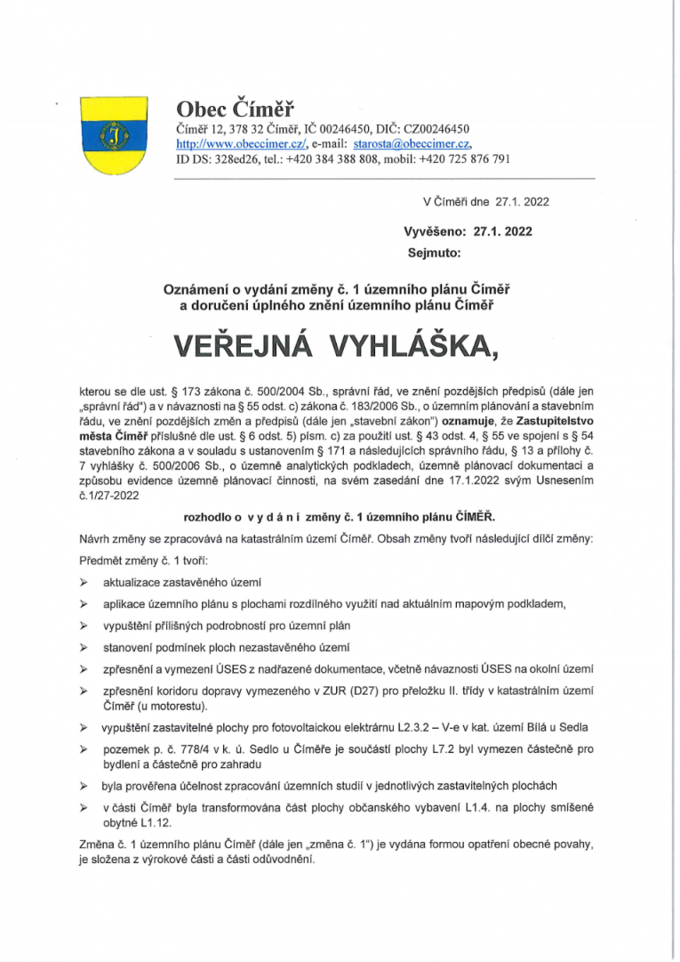 Veřejná vyhláška